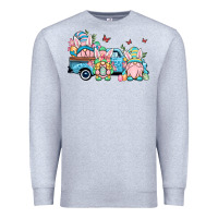 Heather Grey Easter gnomes truck Premium Sweatshirt - OliviaCreatesArt