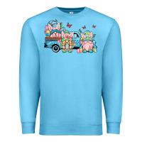 Ocean Blue Easter gnomes truck Premium Sweatshirt - OliviaCreatesArt