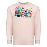 Pale Pink Easter gnomes truck Premium Sweatshirt - OliviaCreatesArt