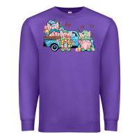 Purple Easter gnomes truck Premium Sweatshirt - OliviaCreatesArt