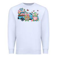 White Easter gnomes truck Premium Sweatshirt - OliviaCreatesArt