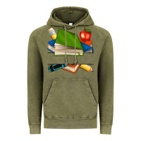 Vintage Olive custom teacher books Vintage Hoodie - NancyCooperArtShop
