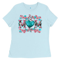 Baby Blue cherry blossoms mom Ladies Tee - Artiststas