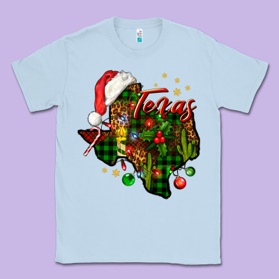 Christmas Texas Map Classic Tee Designed By Nancycooperartshop
