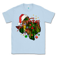 Dusty Blue Christmas Texas map Classic Tee - NancyCooperArtShop