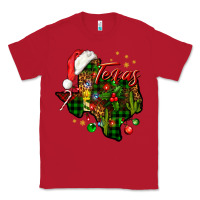 Red Christmas Texas map Classic Tee - NancyCooperArtShop