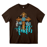 Chocolate Brown faith western turquoise Heavy Core Tee - AdoDesignShop