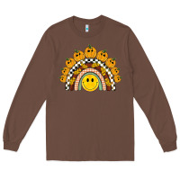 Chestnut fall smiley face groovy rainbow Long Sleeve Tee - BarkalooDesign