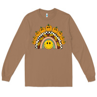 Toasted Coconut fall smiley face groovy rainbow Long Sleeve Tee - BarkalooDesign