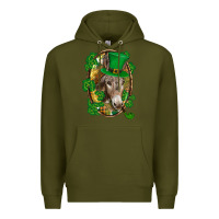 Army Green St. Patrick's day Donkey Premium Hoodie - CowGirlArtShop