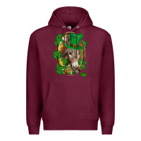 Burgundy St. Patrick's day Donkey Premium Hoodie - CowGirlArtShop