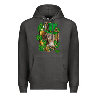 Charcoal Heather St. Patrick's day Donkey Premium Hoodie - CowGirlArtShop