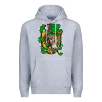 Heather Grey St. Patrick's day Donkey Premium Hoodie - CowGirlArtShop
