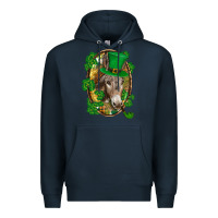 Navy St. Patrick's day Donkey Premium Hoodie - CowGirlArtShop