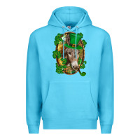 Ocean Blue St. Patrick's day Donkey Premium Hoodie - CowGirlArtShop