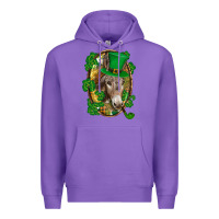 Purple St. Patrick's day Donkey Premium Hoodie - CowGirlArtShop