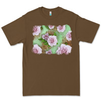 Cacao pink roses with leopard background Premium Tee - LillyAllenDesigns