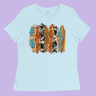 Western Brushstrokes Ladies Tee Designed By Adodesignshop