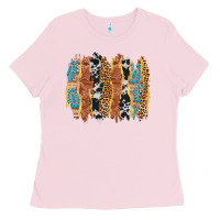 Bubblegum Pink western brushstrokes Ladies Tee - AdoDesignShop
