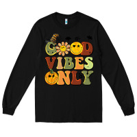 Black halloween good vibes only Long Sleeve Tee - BarkalooDesign