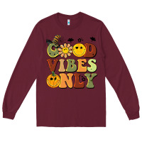 Burgundy halloween good vibes only Long Sleeve Tee - BarkalooDesign
