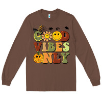 Chestnut halloween good vibes only Long Sleeve Tee - BarkalooDesign