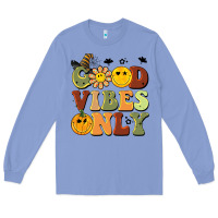 Colony Blue halloween good vibes only Long Sleeve Tee - BarkalooDesign