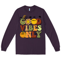 Plum halloween good vibes only Long Sleeve Tee - BarkalooDesign