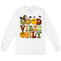 White halloween good vibes only Long Sleeve Tee - BarkalooDesign