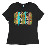 Black western brushstrokes Ladies Tee - AdoDesignShop