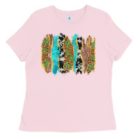 Bubblegum Pink western brushstrokes Ladies Tee - AdoDesignShop
