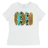 White western brushstrokes Ladies Tee - AdoDesignShop