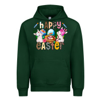 Forest Green Happy Easter Urban Hoodie - CowhideDigitalArt
