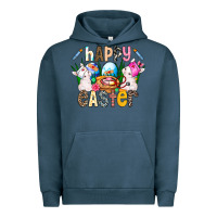 Pigment Midnight Navy Happy Easter Urban Hoodie - CowhideDigitalArt