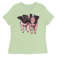 Matcha cute baby pigs Ladies Tee - Artiststas