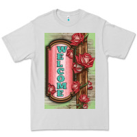 Dove Grey Western Red Roses Welcome Premium Tee - LillyAllenDesigns