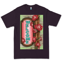 Plum Western Red Roses Welcome Premium Tee - LillyAllenDesigns