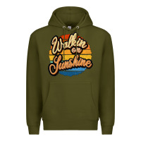 Army Green Walking on Sunshine Premium Hoodie - JahusDesignShop
