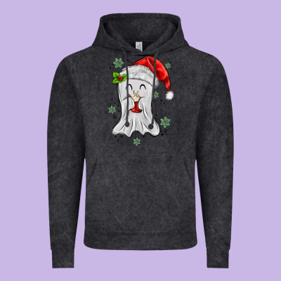 Merry Christmas Ghost Vintage Hoodie Designed By Maliassmallbusiness