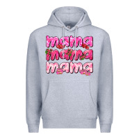 Heather Grey Mama mama mama mother's day Premium Hoodie - HowdyJamesFarm