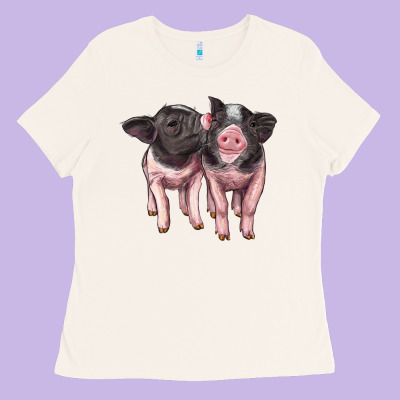 Cute Baby Pigs Ladies Tee Designed By Artiststas