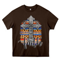 Chocolate Brown western faith Heavy Core Tee - AdoDesignShop