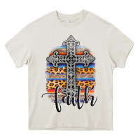 Cream western faith Heavy Core Tee - AdoDesignShop