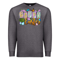 Charcoal Heather Happy Easter Premium Sweatshirt - OliviaCreatesArt