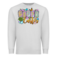 Dove Grey Happy Easter Premium Sweatshirt - OliviaCreatesArt