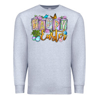 Heather Grey Happy Easter Premium Sweatshirt - OliviaCreatesArt