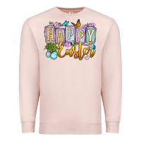 Pale Pink Happy Easter Premium Sweatshirt - OliviaCreatesArt