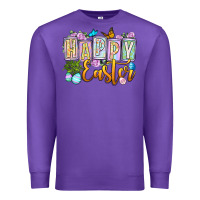 Purple Happy Easter Premium Sweatshirt - OliviaCreatesArt