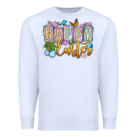 White Happy Easter Premium Sweatshirt - OliviaCreatesArt