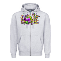 Mardi Gras Love Lips Zipper Hoodie | Teevron